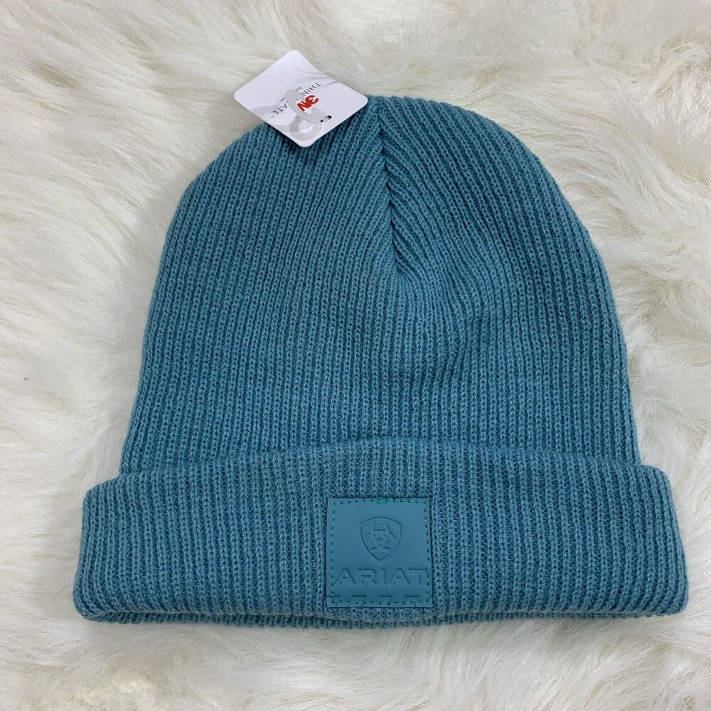Ariat Torquise Ribbed Winter Snow Cold Weather Hat One Size Unisex
